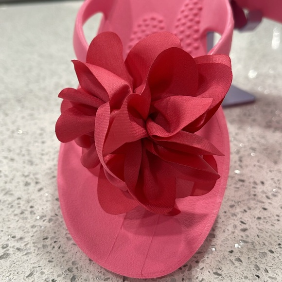 NWOT OKAB KANA WEDGE FLIP-FLOP SANDALS WOMENS SIZE L ELECTRIC PINK MATTE FINISH - Picture 8 of 11